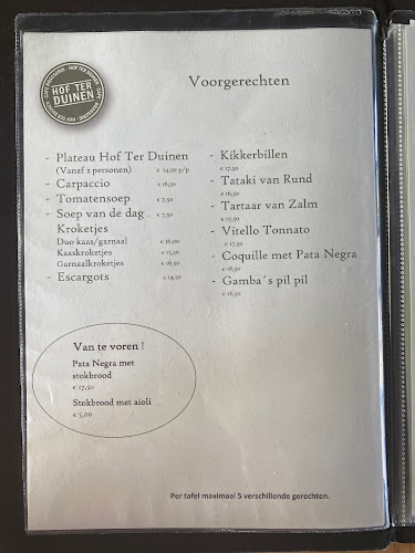 Hof Ter Duinen - Horeca