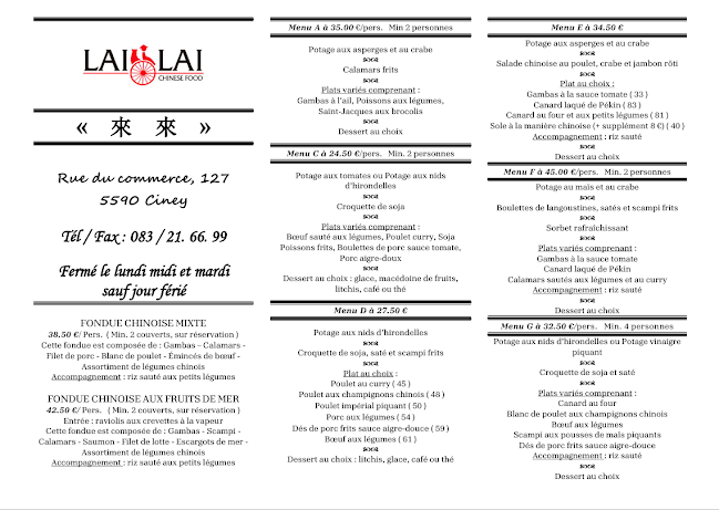 Opinii despre Lai-Lai în Ciney - Horeca