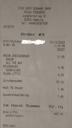 Five Guys Hamburg Jungfernstieg - Horeca