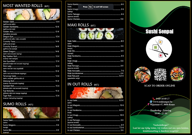 Sushi Senpai Ronse Phone number
