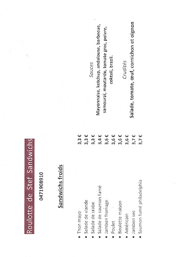 Opinii despre Roulotte de Stef Sandwichs în Fleurus - Horeca