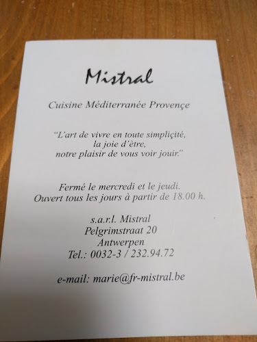 Reviews of Mistral in Antwerpen - Horeca